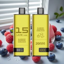 Lavie Cube 20000 Puffs Engangs Vape Blåbær Hindbær Tygggummi – 28ML, 5% Salt Nicotine, Type C