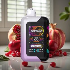 SMOK SPACEMAN SP40000 Zero Nicotine Disposable - 20ml, 0% nikotin, 1000mAh, 40000 puff, 4 krafttilstande, 4 isintensitetsniveauer, Kirsebær-Granatæble