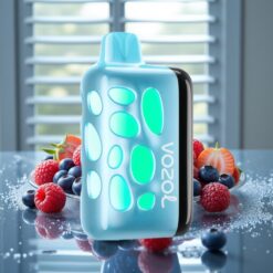 VOZOL RAVE 40000 Engangs Vape - Blå Hindbær Is, 1000mAh, 20/50mg/ml, 80% Opladning på 20 Min