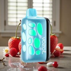 VOZOL RAVE 40000 Engangs Vape Kirsebær Jordbær – 1000mAh Batteri, 20/50mg/ml Nikotin, 80% Opladning på 20 Min