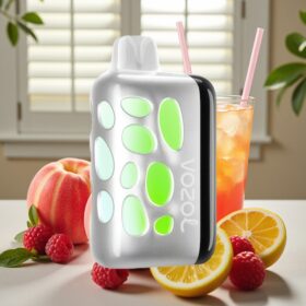 VOZOL RAVE 40000 Engangsdamp Fersken Hindbær Lemonade – 270° Glow Design, Beat-Synced Party Mode, 20/50mg/ml Nikotin