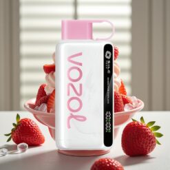 VOZOL STAR 9000/12000 Engangs Vape Jordbær Is - 650mAh, 9000/12000 Puffs, Hurtigopladning