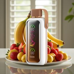 VOZOL Star 20000 Puffs Engangs-vape Drage Jordbær-Banana med 2,2" HD-spejlskærm, Dual Mesh, 650mAh