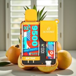 Aivono AIM-TANK 9500 Puffs – 18ml, 650mAh, LCD, 1,2ohm Mesh Coil, Mango Ananas