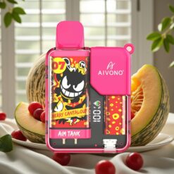 Aivono AIM-TANK 9500 Puffs - 18ml E-liquid, 650mAh, LCD Display, Kirsebær Melon