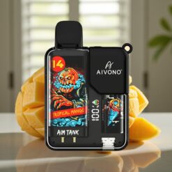Aivono AIM-TANK 9500 Puffs – Tropisk Mango, 18ml, 650mAh, LCD-skærm