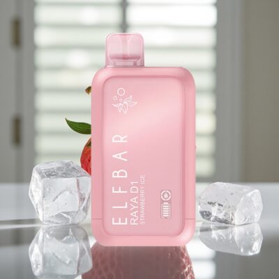 Elf Bar Raya D1 13000 Puffs Engangs Vape Jordbær Is – 18ml, 650mAh, Type-C