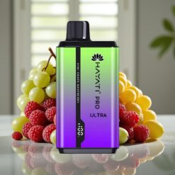 Hayati Pro Ultra 15000 Puffs - 850mAh Batteri, 2×12ml E-Væske, 2% Nikotin, Kiwi Drue Hindbær