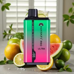 Hayati Pro Ultra 15000 Puffs Frisk Mynte & Sprudlende Citron-Lime Vandmelon 15000+ Puf 2×12ml 2%