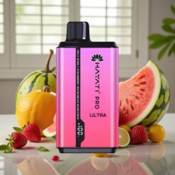 Hayati Pro Ultra 15000 Puffs Frugt Bombe Jordbær Vandmelon Bubblegum – 15000+ Puf, 850mAh, 2×12ml